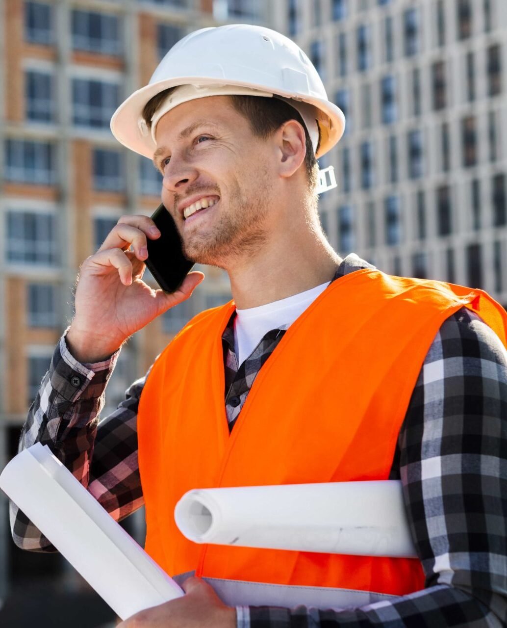 Contact us 1 medium shot side view engineer talking phone min